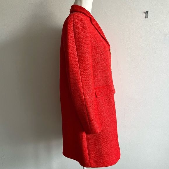 LIKE NEW Tory Burch Bright Orange 3/4 Coat - Picture 6 of 12